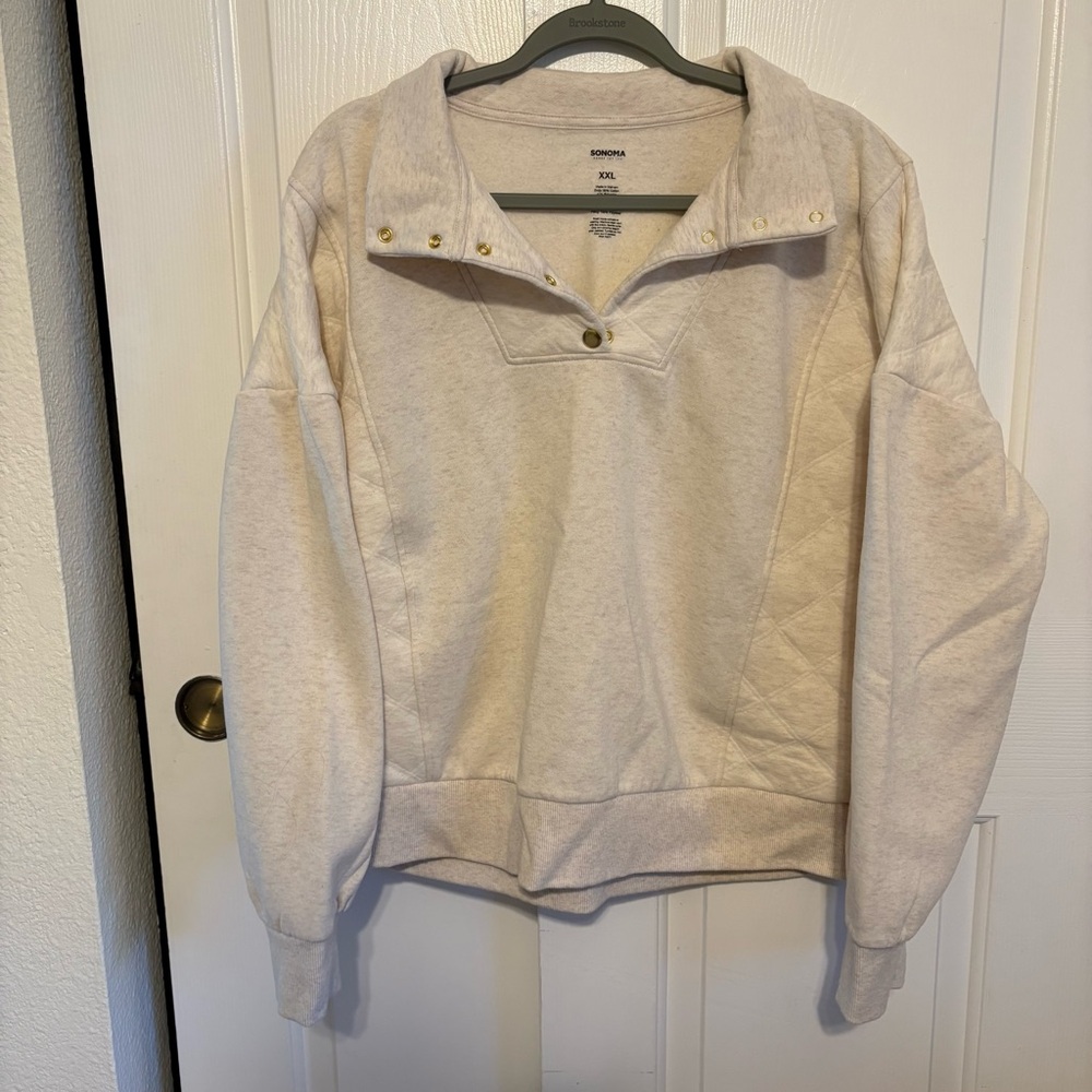 Sonoma Pullover Sweatshirt with Quilt Detailing